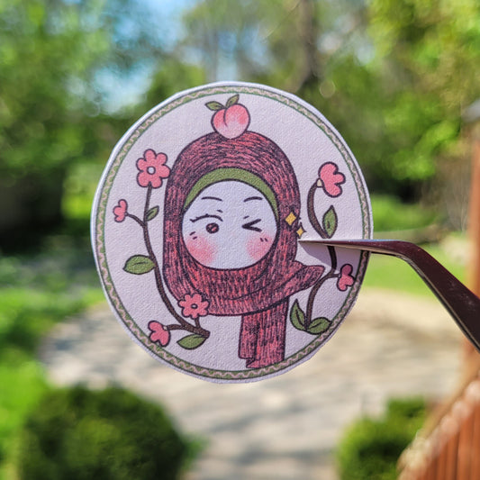 Sticker - Winking floral Peach Jabi